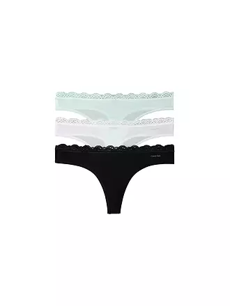 CALVIN KLEIN | Strings 3er Pkg black white moonlight jade | 
